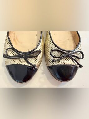 Made in Italy Classic Bow Ballet Flats - Black & Gold in 100% leather